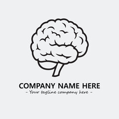 Brain illustration black and white for logo company vector image