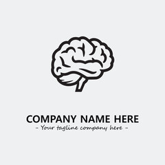 Brain illustration black and white for logo company vector image
