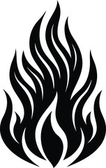 Fire Icon Silhouette Vector | Bold Flame Symbol for Creative Design Use