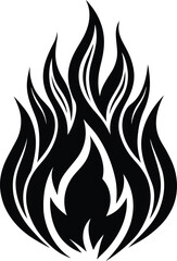 Fire Icon Silhouette Vector | Bold Flame Symbol for Creative Design Use