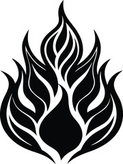 Fire Icon Silhouette Vector | Bold Flame Symbol for Creative Design Use