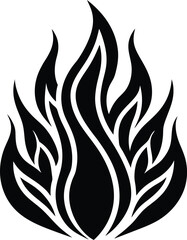 Fire Icon Silhouette Vector | Bold Flame Symbol for Creative Design Use