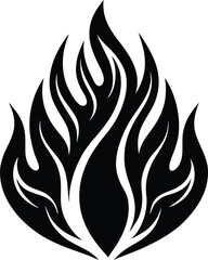 Fire Icon Silhouette Vector | Bold Flame Symbol for Creative Design Use