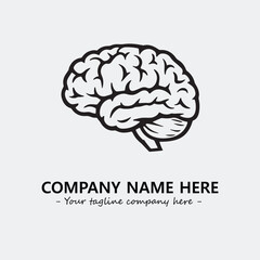 Brain illustration black and white for logo company vector image