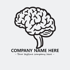 Brain illustration black and white for logo company vector image