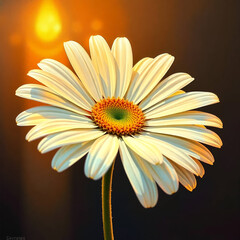 daisy flower on a yellow background