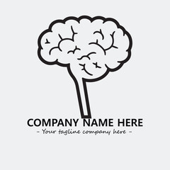 Brain illustration black and white for logo company vector image