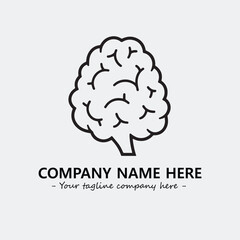 Brain illustration black and white for logo company vector image