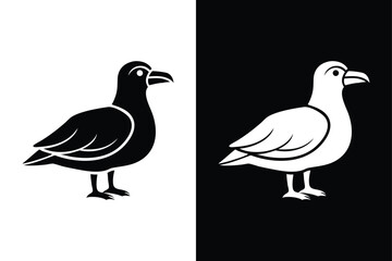 Minimal Seagull Silhouette Icon. Vector Art for UI and Mobile Apps