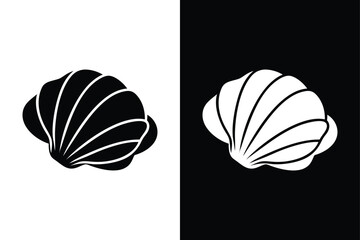 Fototapeta premium Seashell Flat Icon. Scallop and Clam Shell Vector for Web and App Design