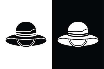 Vector Sunhat Icon in Glyph Style. Ideal for Travel & Summer Projects