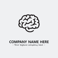 Brain illustration black and white for logo company vector image
