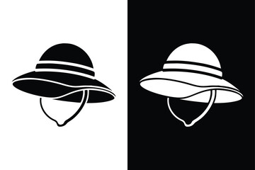 Sun Hat Silhouette Vector. Perfect Icon for Travel and Outdoor Use