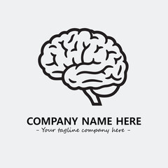 Brain illustration black and white for logo company vector image