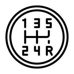 gearshift outline icon. transmission black line illustration.