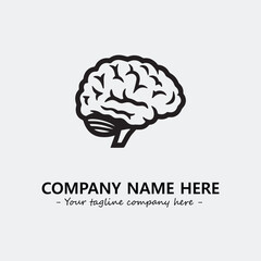 Brain illustration black and white for logo company vector image