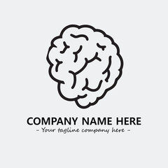 Brain illustration black and white for logo company vector image