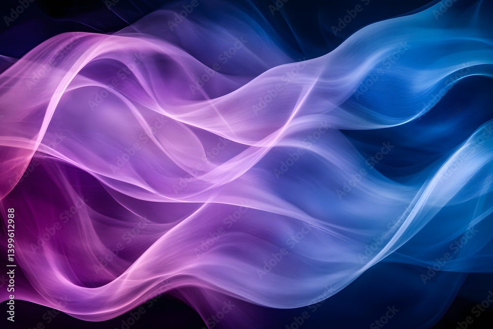Poster fluid wavy abstract pattern with soft gradients