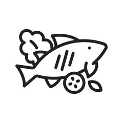Salmon icon vector image. Suitable for mobile apps, web apps and print media.
