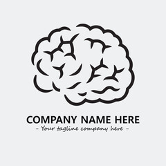 Brain illustration black and white for logo company vector image