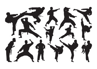 Karate vector, Karate clipart, Karate silhouette