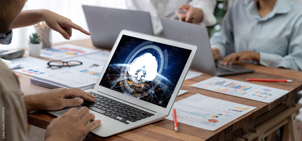 Poster Cloud computing software for brisk remote work and personal data storage