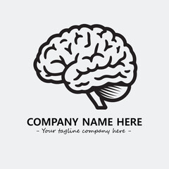 Brain illustration black and white for logo company vector image