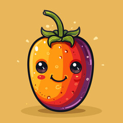Obraz premium tomato cartoon character vector illustration graphic design