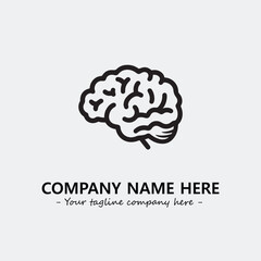 Brain illustration black and white for logo company vector image