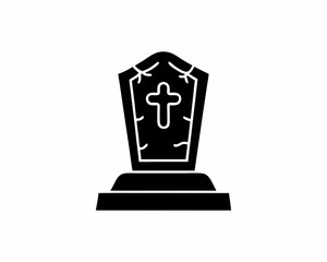 creative details Gravestone Icon Vector Illustration 