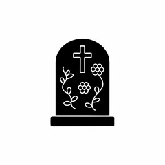 creative details Gravestone Icon Vector Illustration 