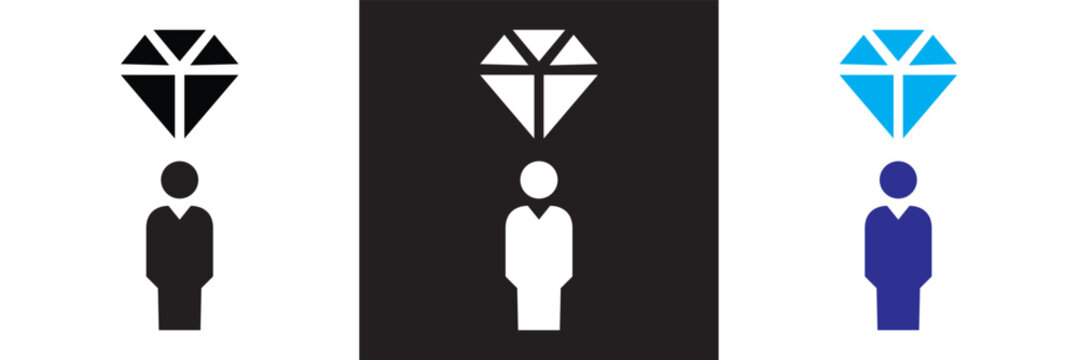 Career Development icon. Design for decoration, sticker, icon, kids etc. Vector illustration. isolated on white and black background. EPS 10