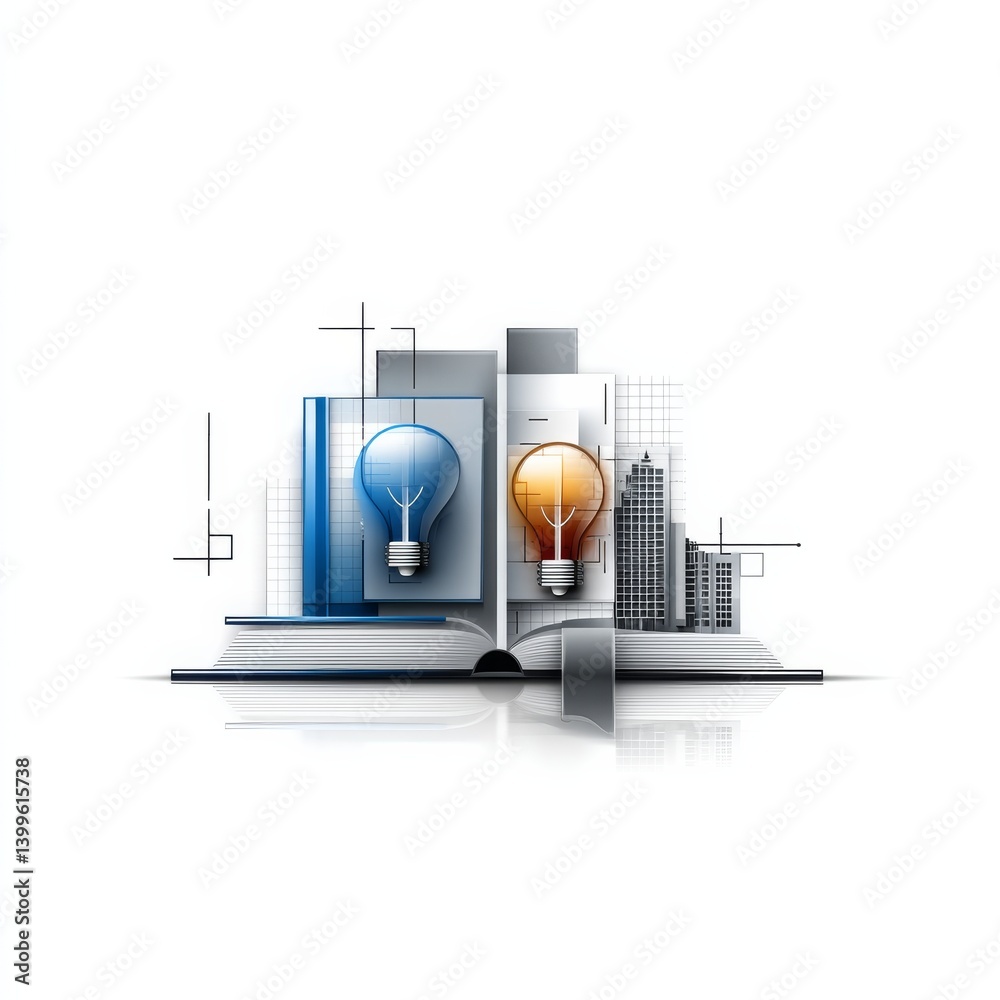 Aufkleber open book of ideas: bridging innovation and urban development with creative solutions for future cit