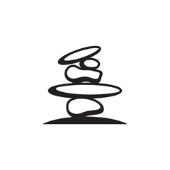Stone balance logo line art vector illustration design