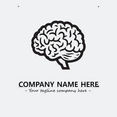 Brain illustration black and white for logo company vector image