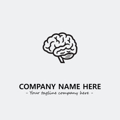 Brain illustration black and white for logo company vector image