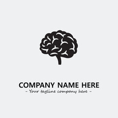 Brain illustration black and white for logo company vector image