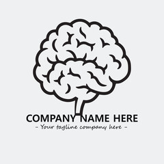 Brain illustration black and white for logo company vector image