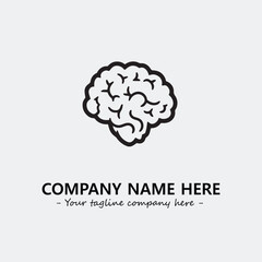Brain illustration black and white for logo company vector image