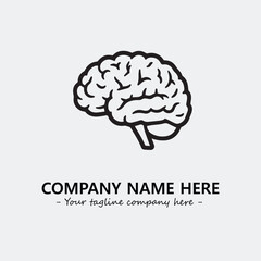 Brain illustration black and white for logo company vector image