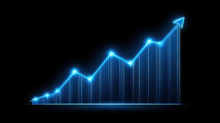 A glowing, upward trend graph illustrating positive growth.