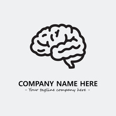 Brain illustration black and white for logo company vector image
