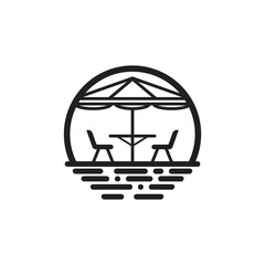 terrace icon line art logo vector minimalist illustration design