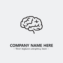 Brain illustration black and white for logo company vector image