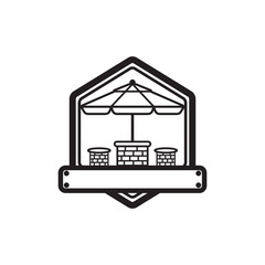 terrace icon line art logo vector minimalist illustration design