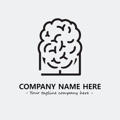 Brain illustration black and white for logo company vector image