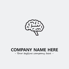 Brain illustration black and white for logo company vector image
