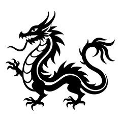 Chinese dragon silhouette