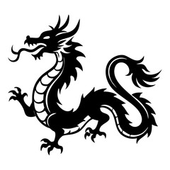 Obraz premium Chinese dragon silhouette