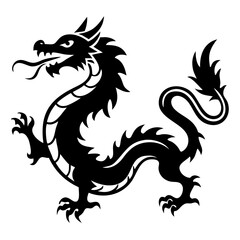 Chinese dragon silhouette
